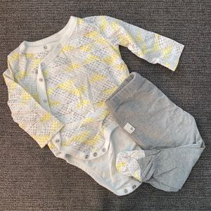 Burt’s Bees kimono bodysuit and footie pants